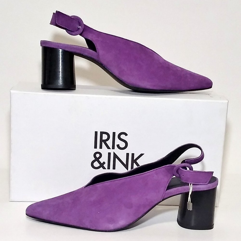 IRIS & INK | Eira Suede Slingback Pumps
